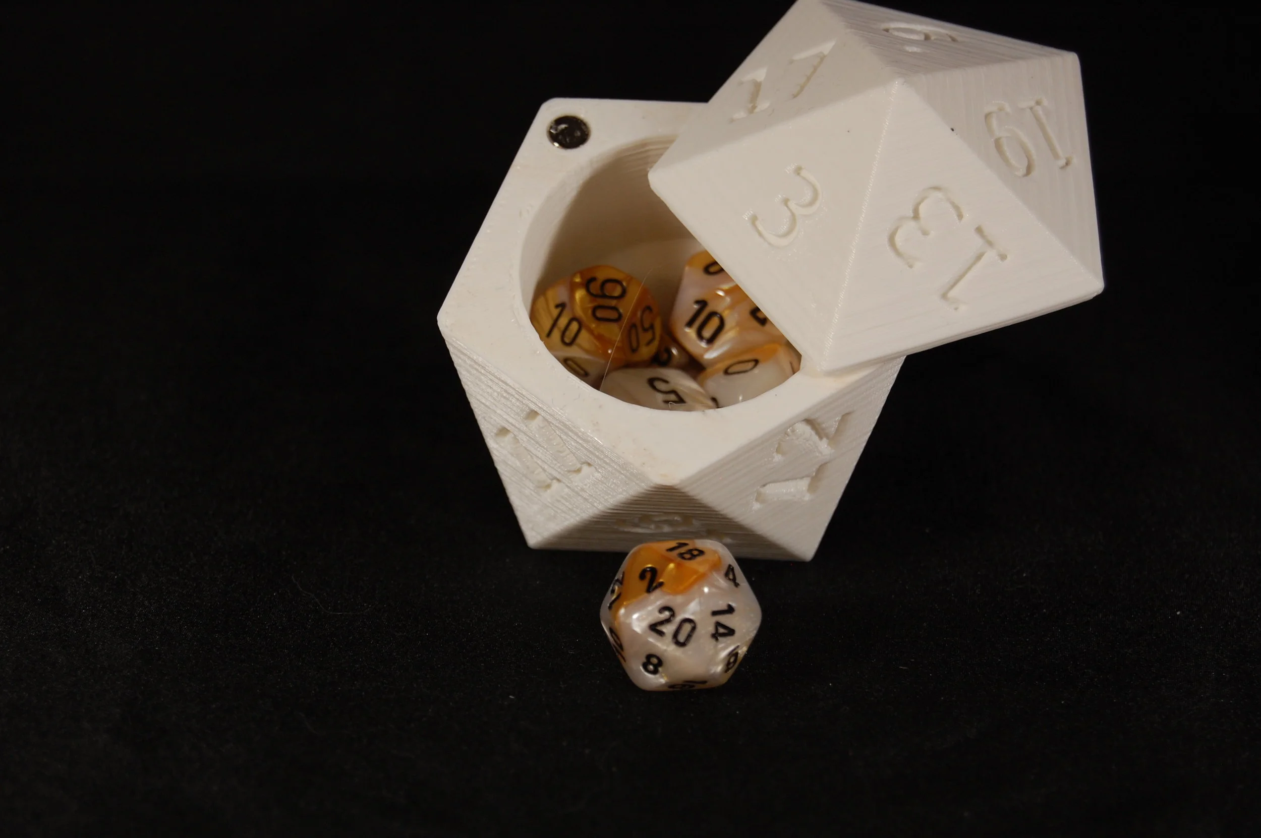 D20 Dice Box - White