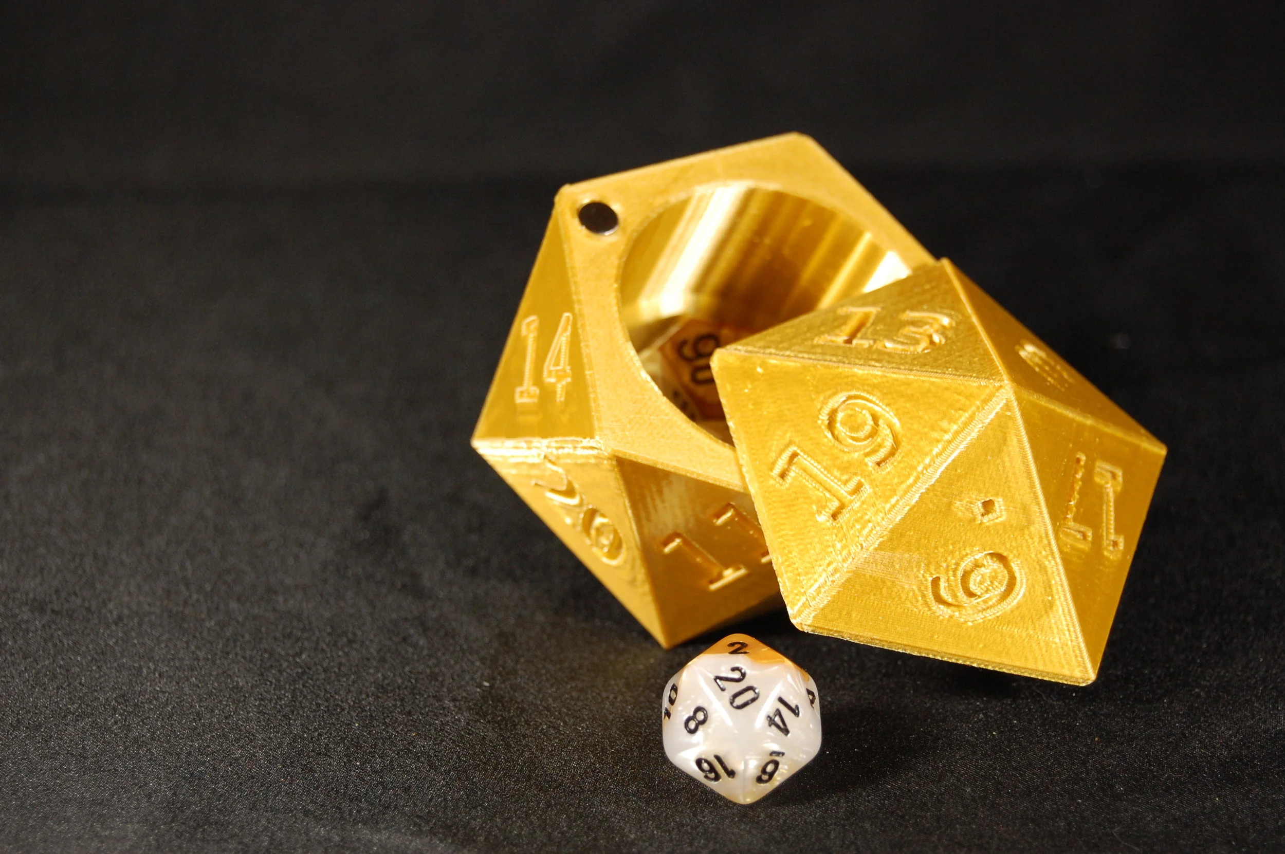 D20 Dice Box - Gold