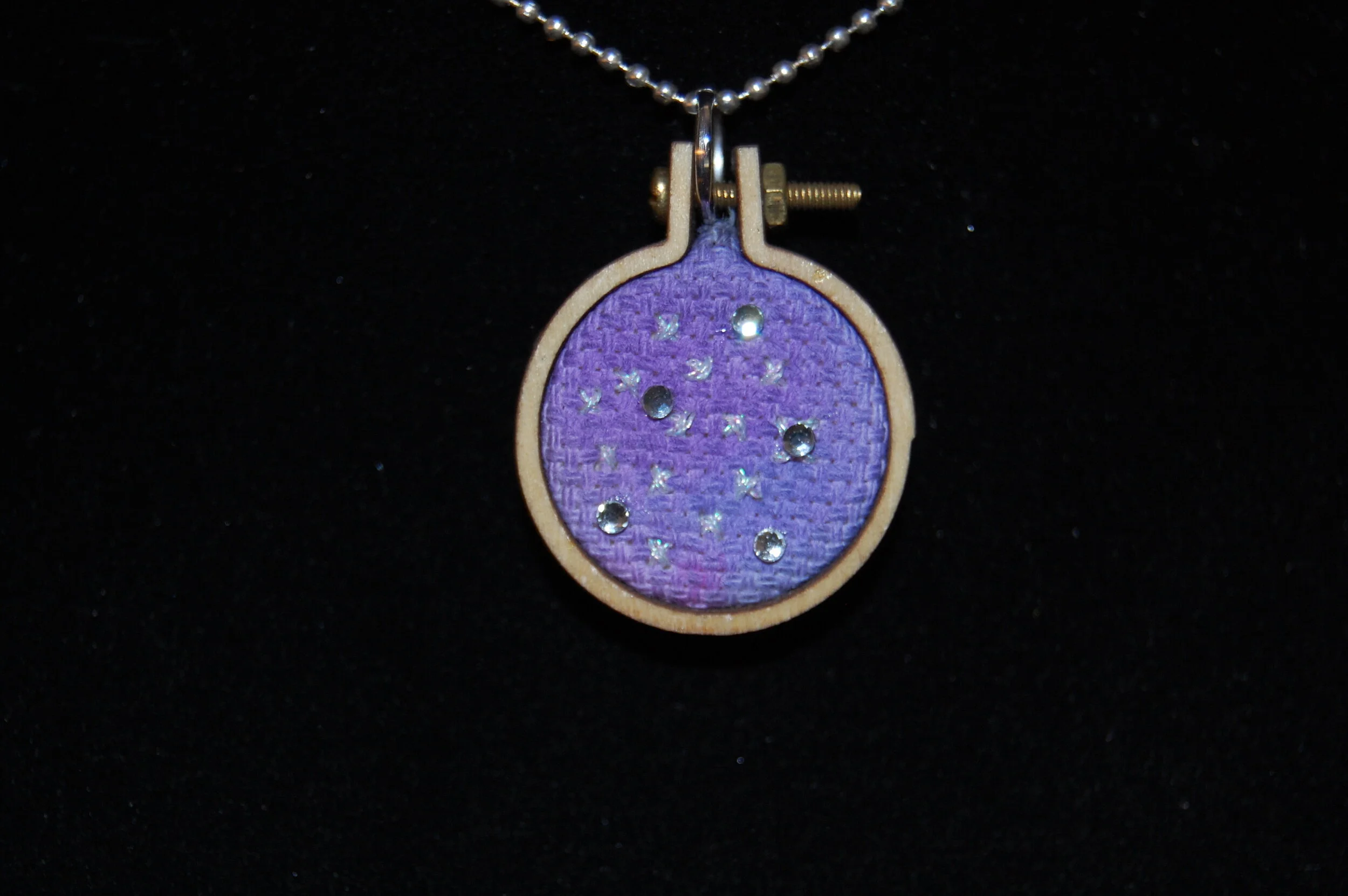 Galaxy Cross Stitch Necklace