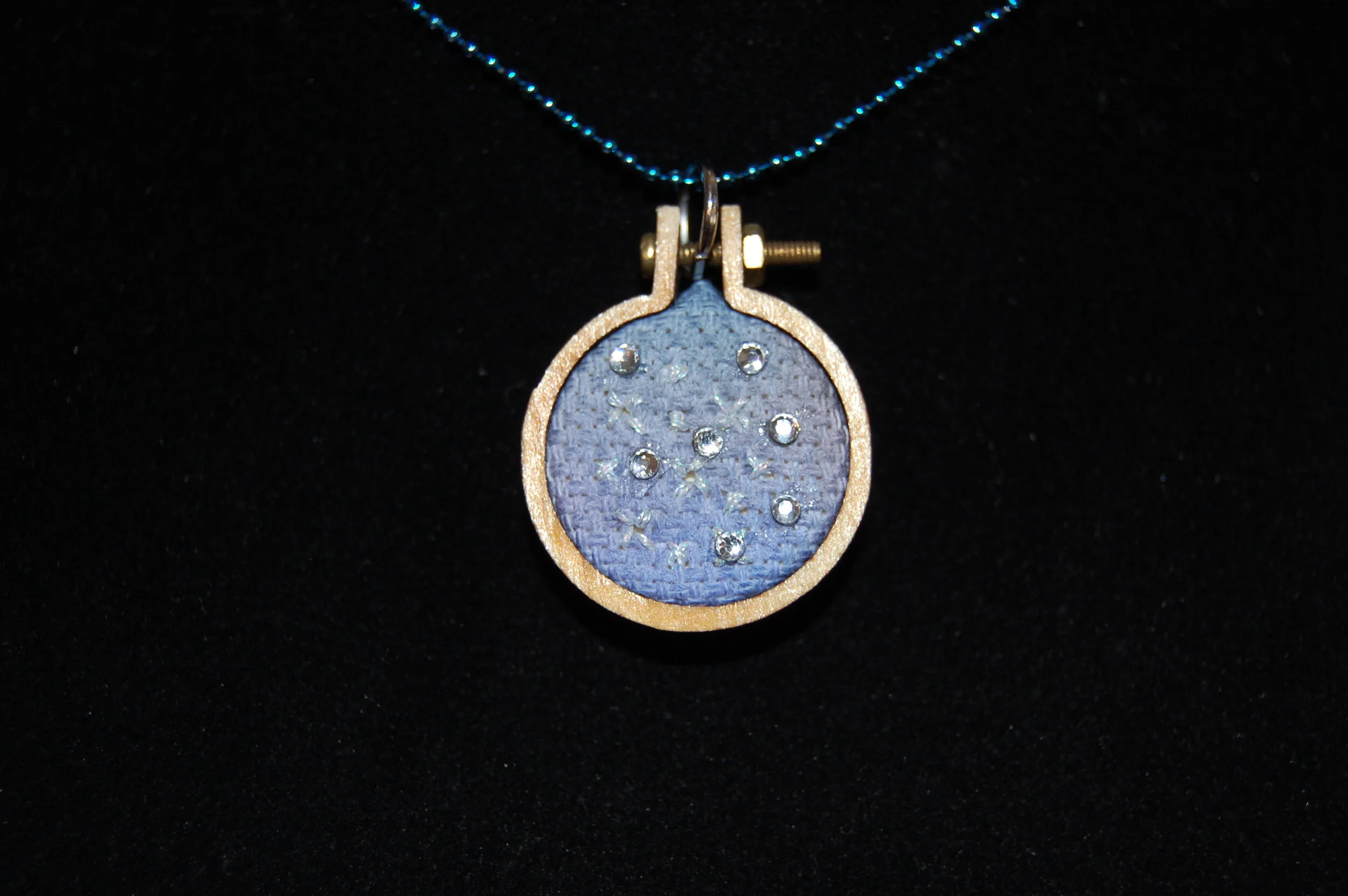 Galaxy Cross Stitch Necklace