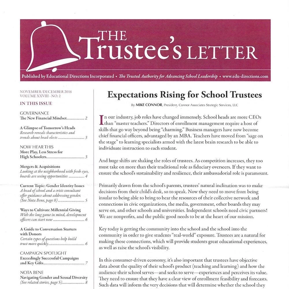 Expectations Rising for School Trustees