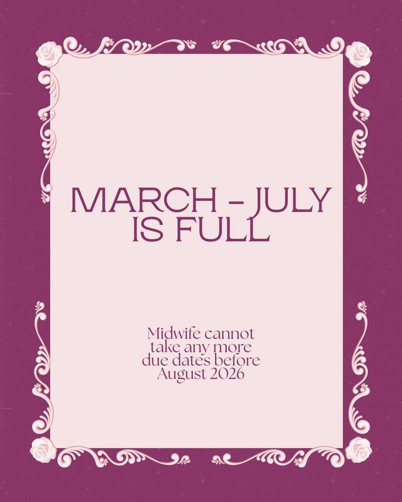 If you are due before August 2026, I unfortunately have no more openings 🙏🏼 
August has 2 more slots available currently!

All updates on my availability will continue to be shared on here 🙏🏼💗