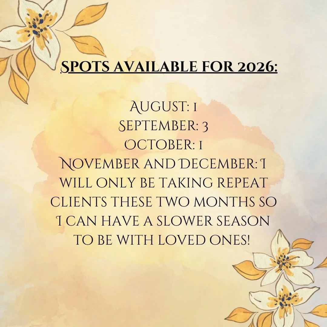 2026 continues to gift us!
Only a handful of spots available for new clients still. With November and December being just for repeat families this year 🙏🏼