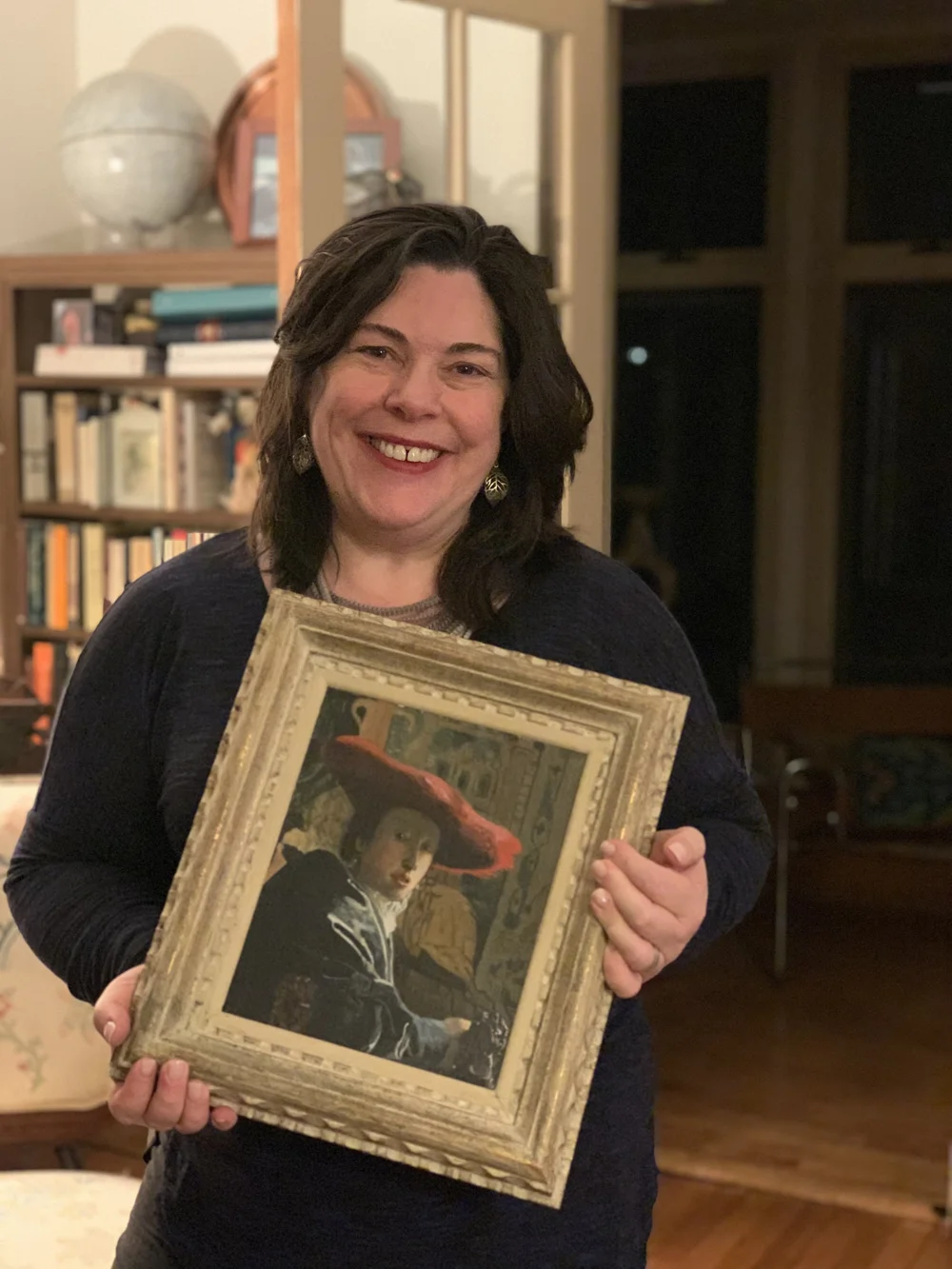   The Girl with the Red Hat  by Jan Vermeer from the National Gallery, Washington, DC. I painted  this copy when I was studying 17th century oil glazing techniques. 