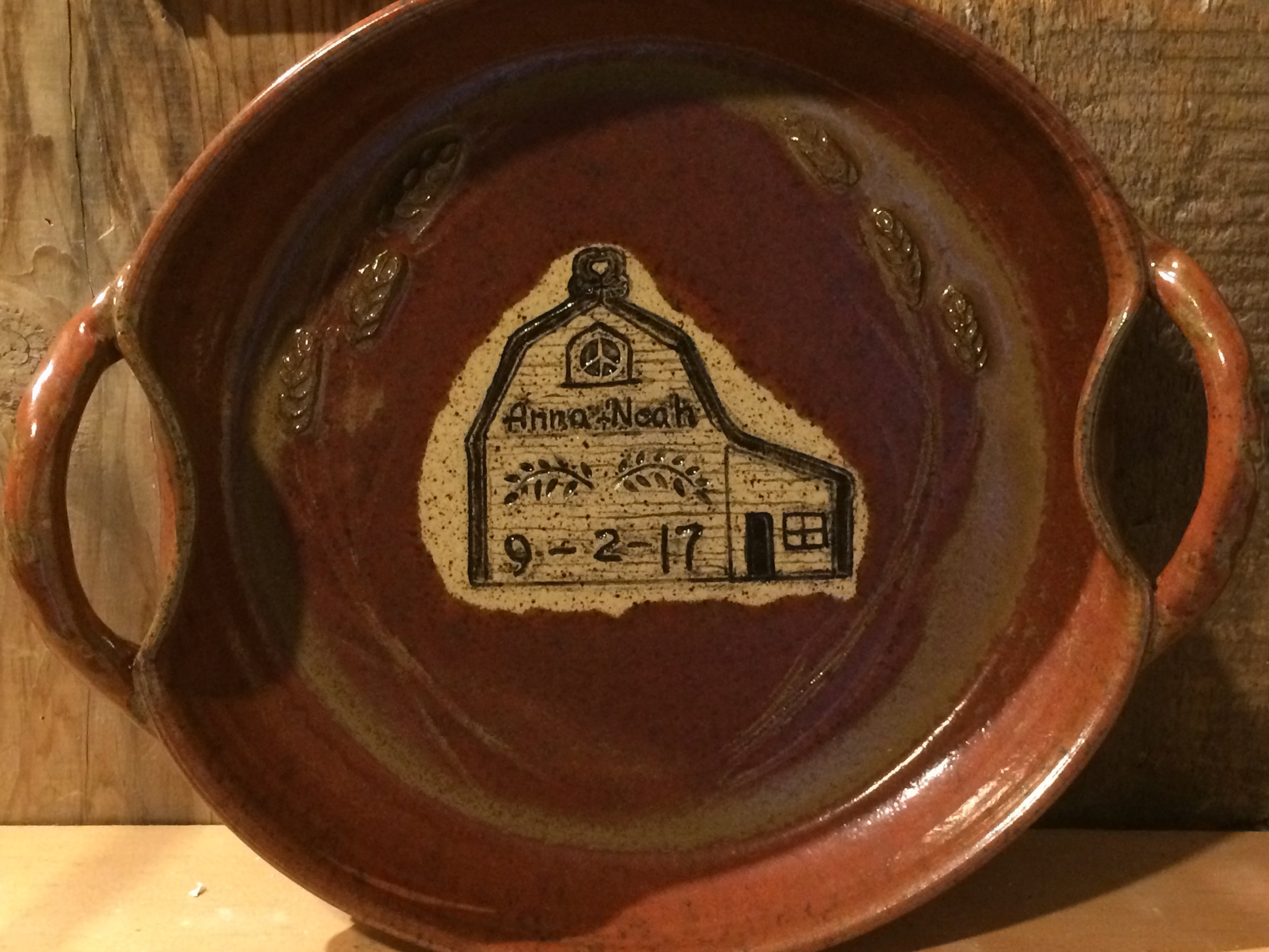 Custom Made Casserole or Pie Dish Handcrafted by Michael Gibbons of Nutfield Pottery, Derry, New Hampshire USA