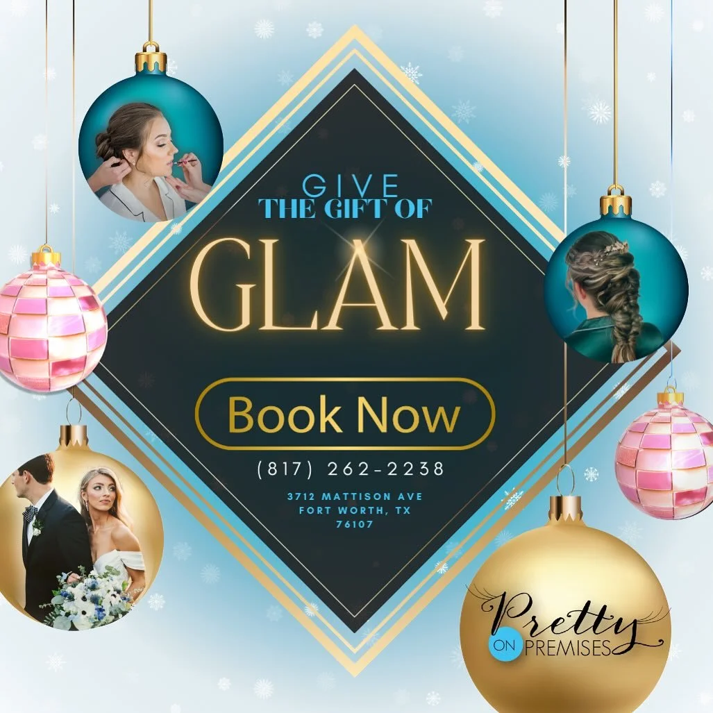 Tis the season to treat yourself or someone special to a full makeup and hair makeover! Our artists can give you some fresh confidence to end the year right ✨🎁
&bull;
#dallasmua #fortworthhairstylist #travelingmua #weddingmakeup #christmasgift #wint