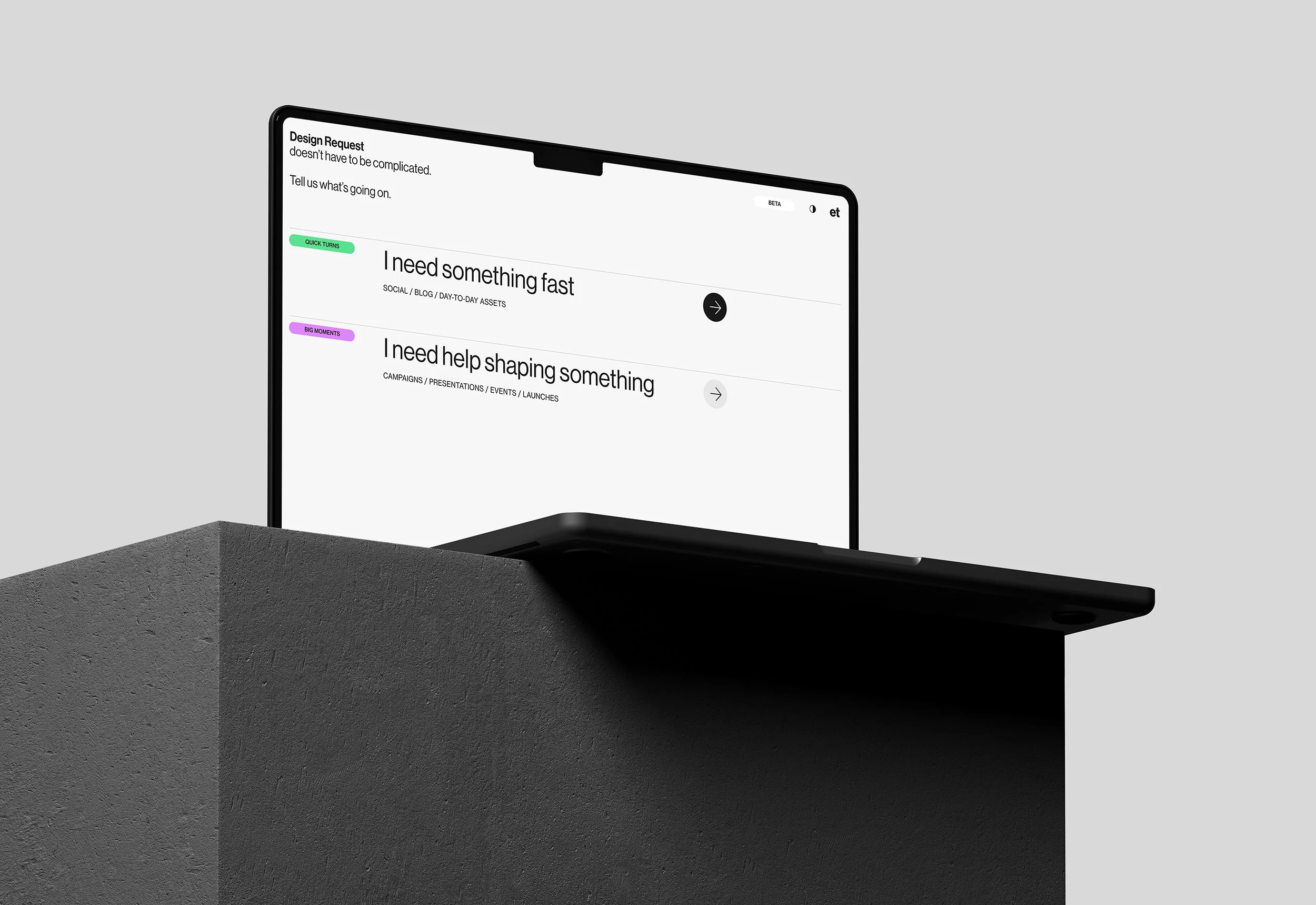Design Request intake system by eisuke.design — a structured tool for clarifying project scope before creative work begins.