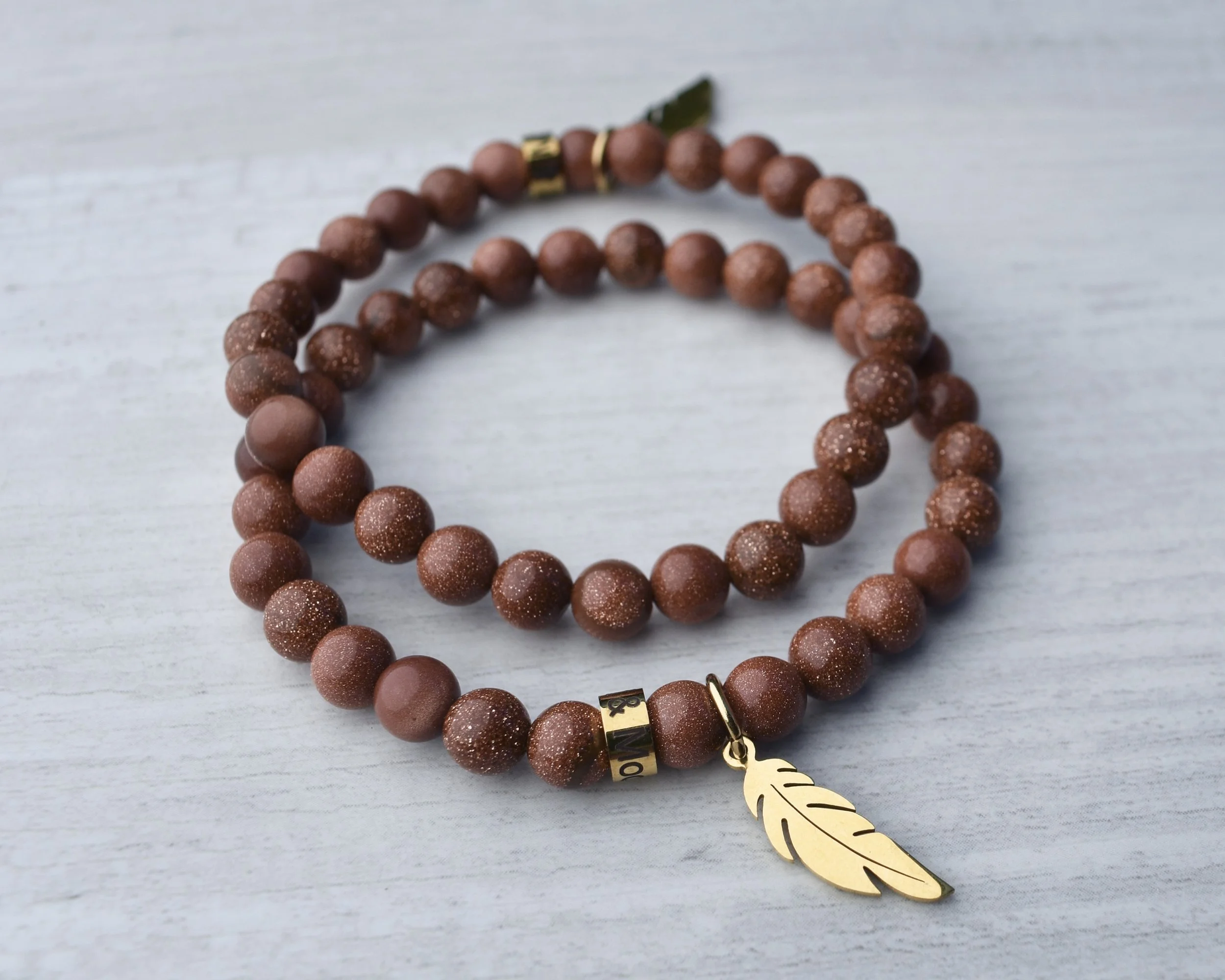Gold Dust Woman - Goldstone Charm Bracelet