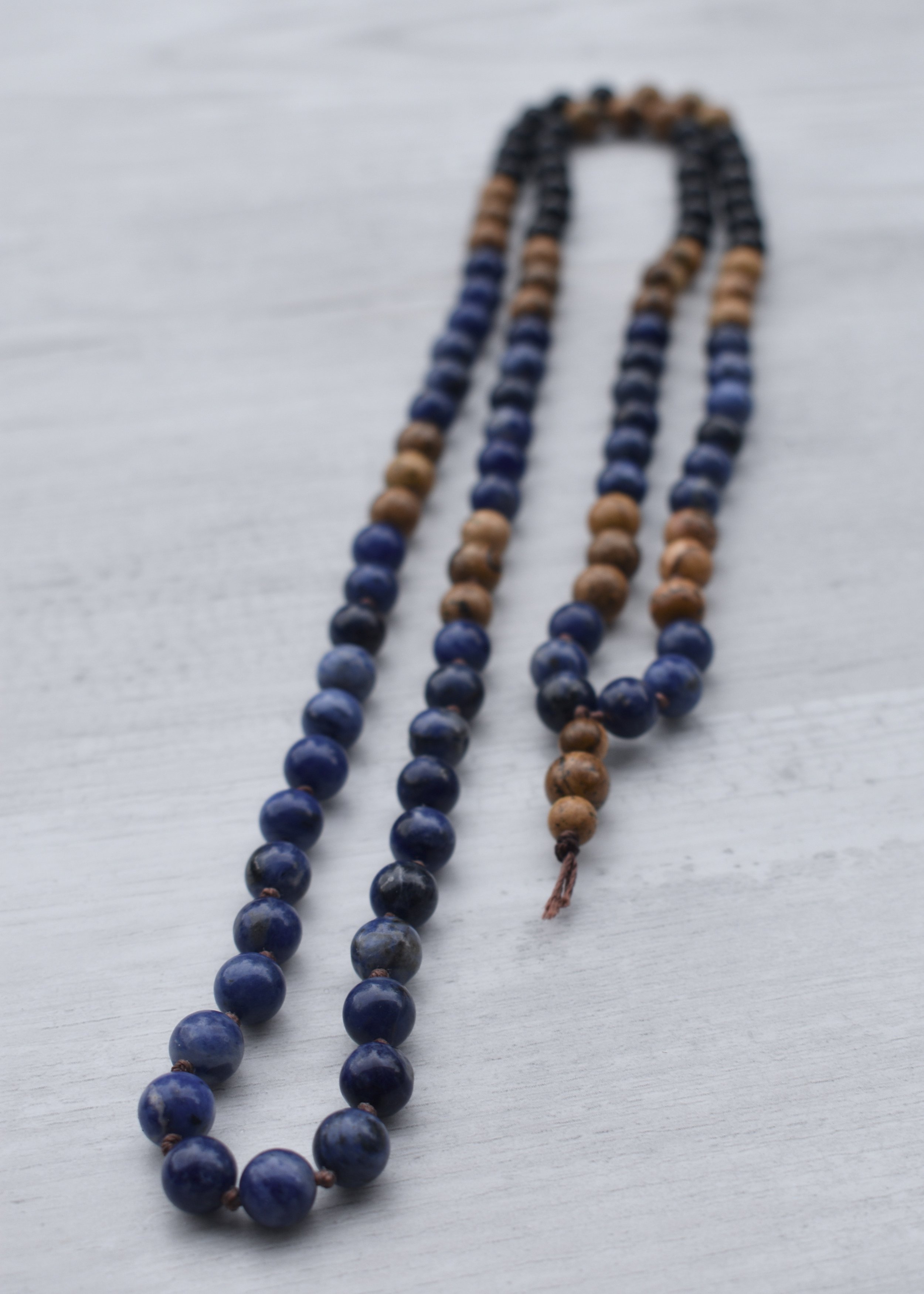 The Philosopher's Stone ~ Gemstone 108 Bead Mala Necklace
