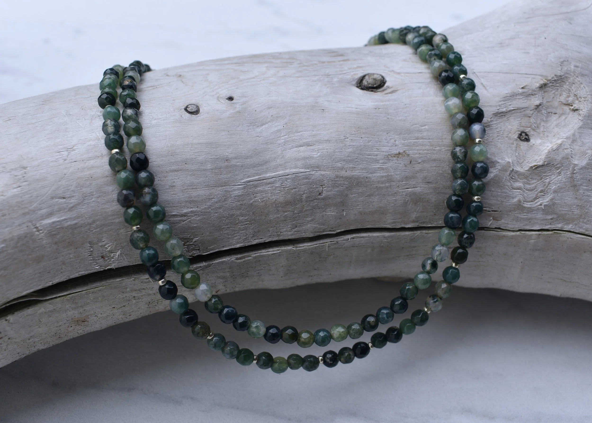 Dainty Moss Agate Necklace