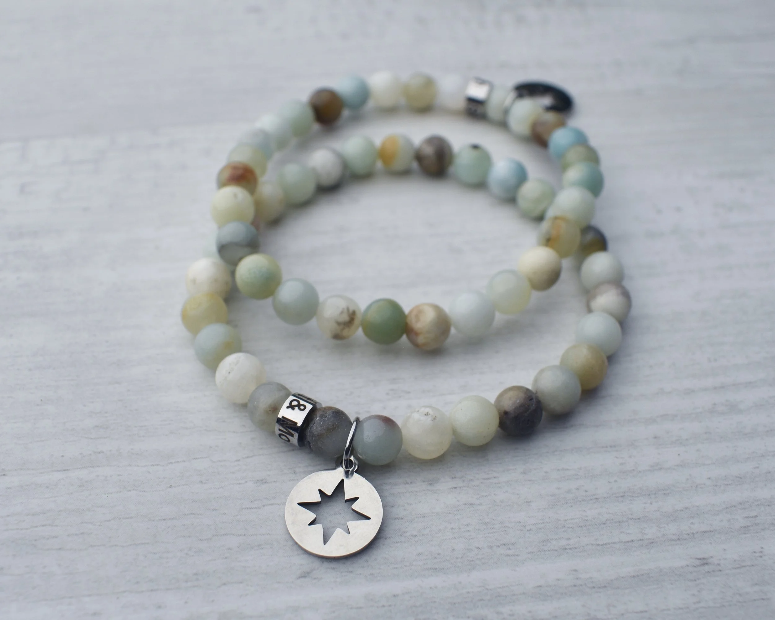 Go Your Own Way - Amazonite Stacking Charm Bracelet