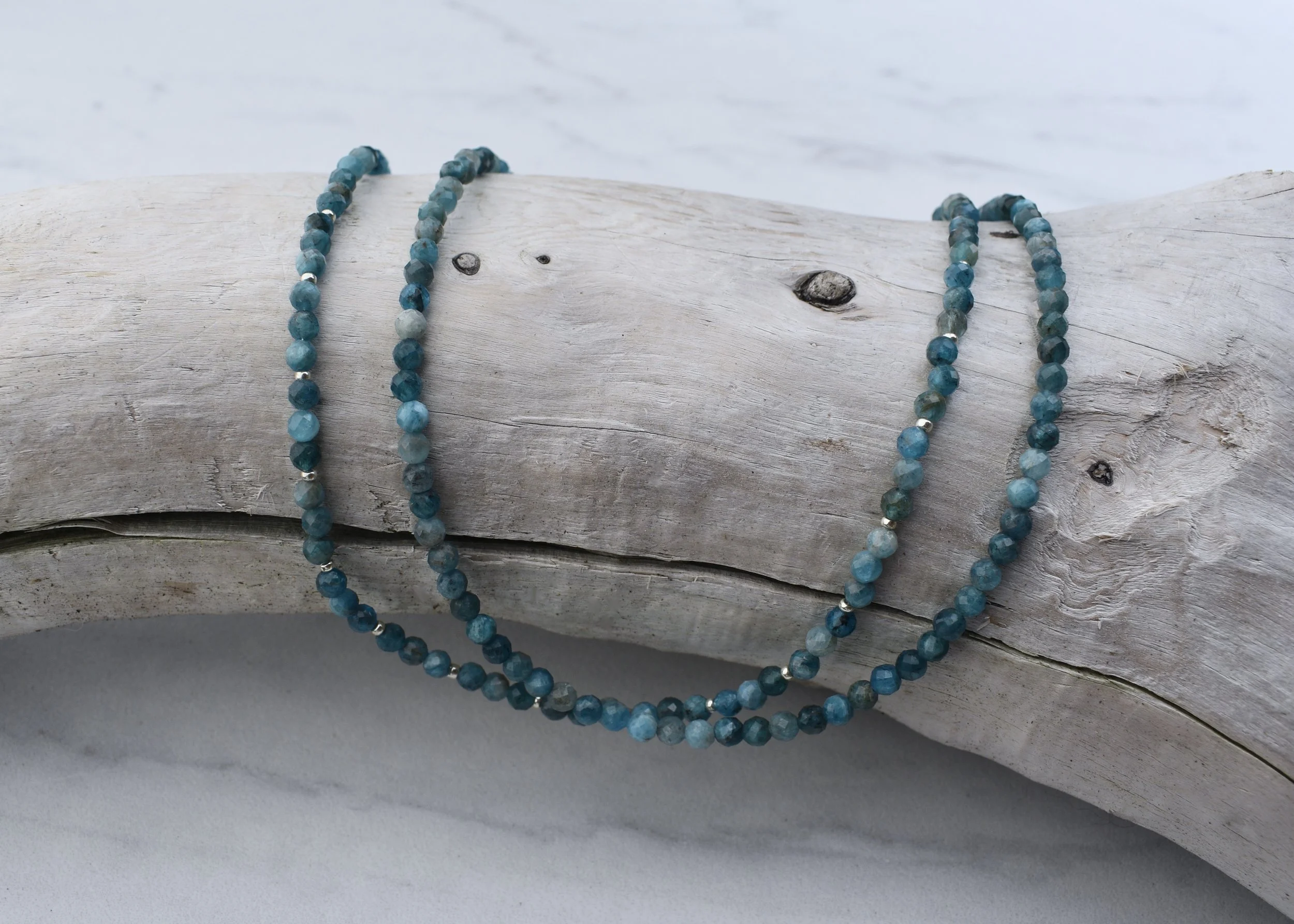 Dainty Blue Apatite Necklace