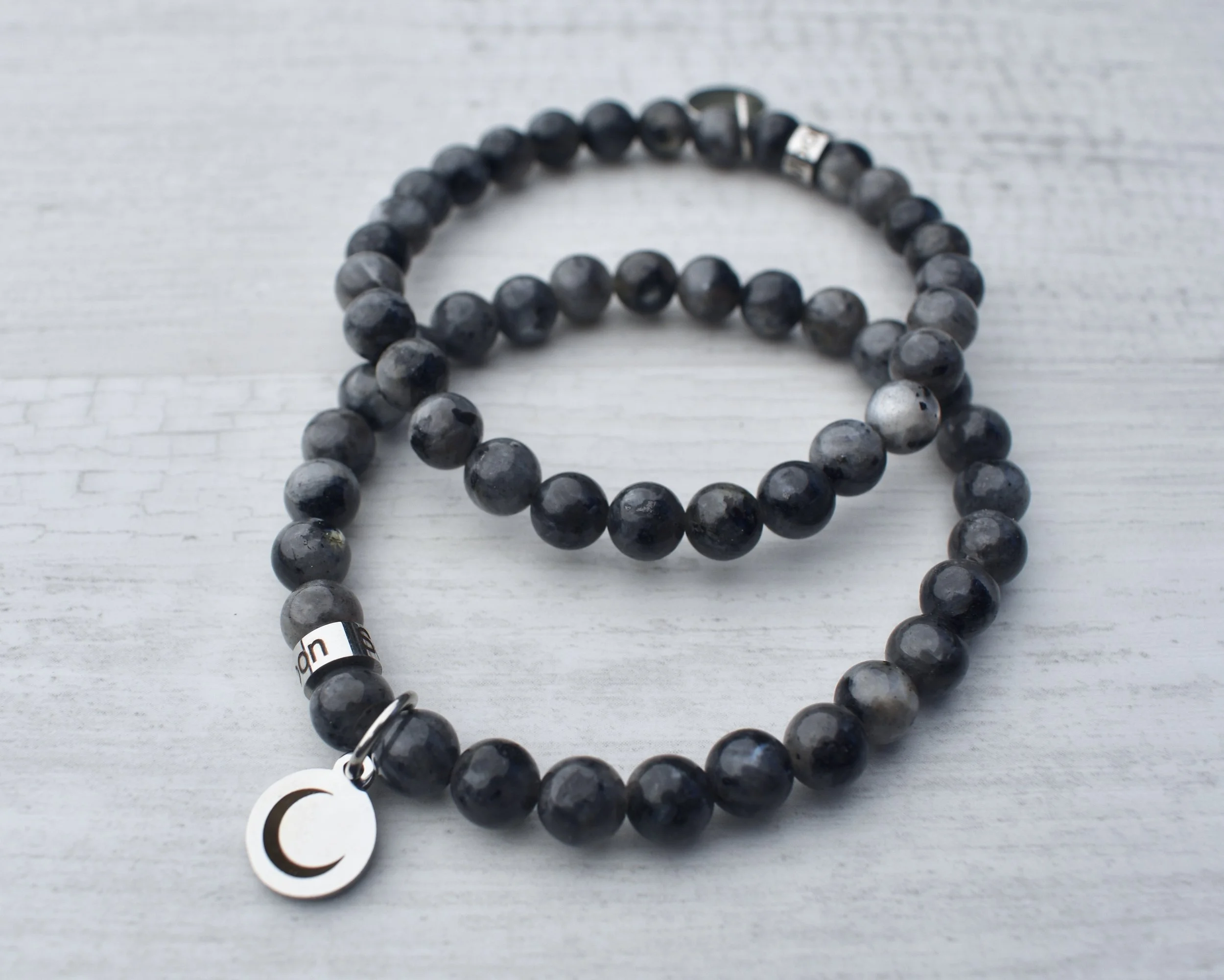 Midnight Rider - Black Moonstone Charm Bracelet