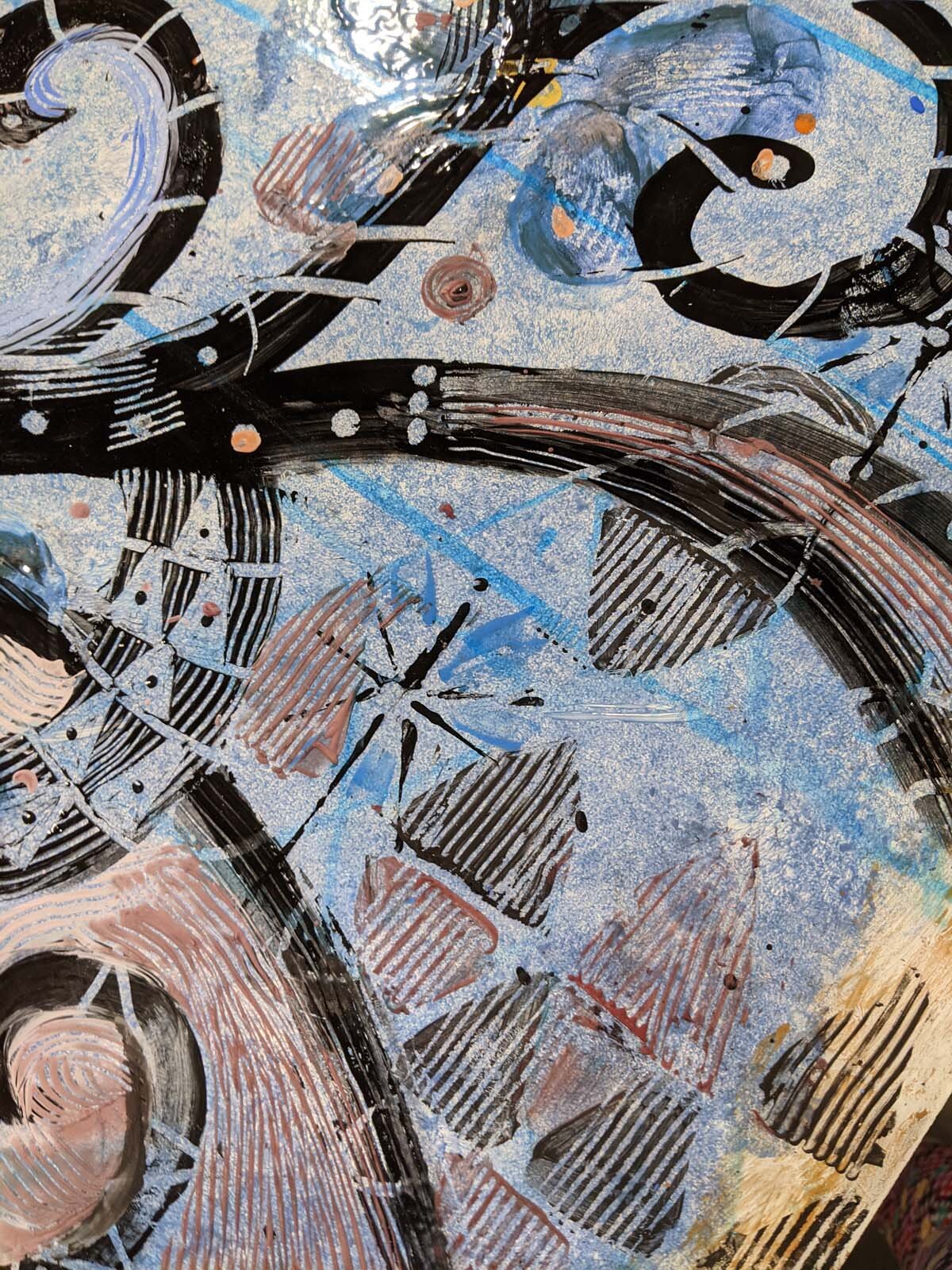 Detail of Esther's enameling technique