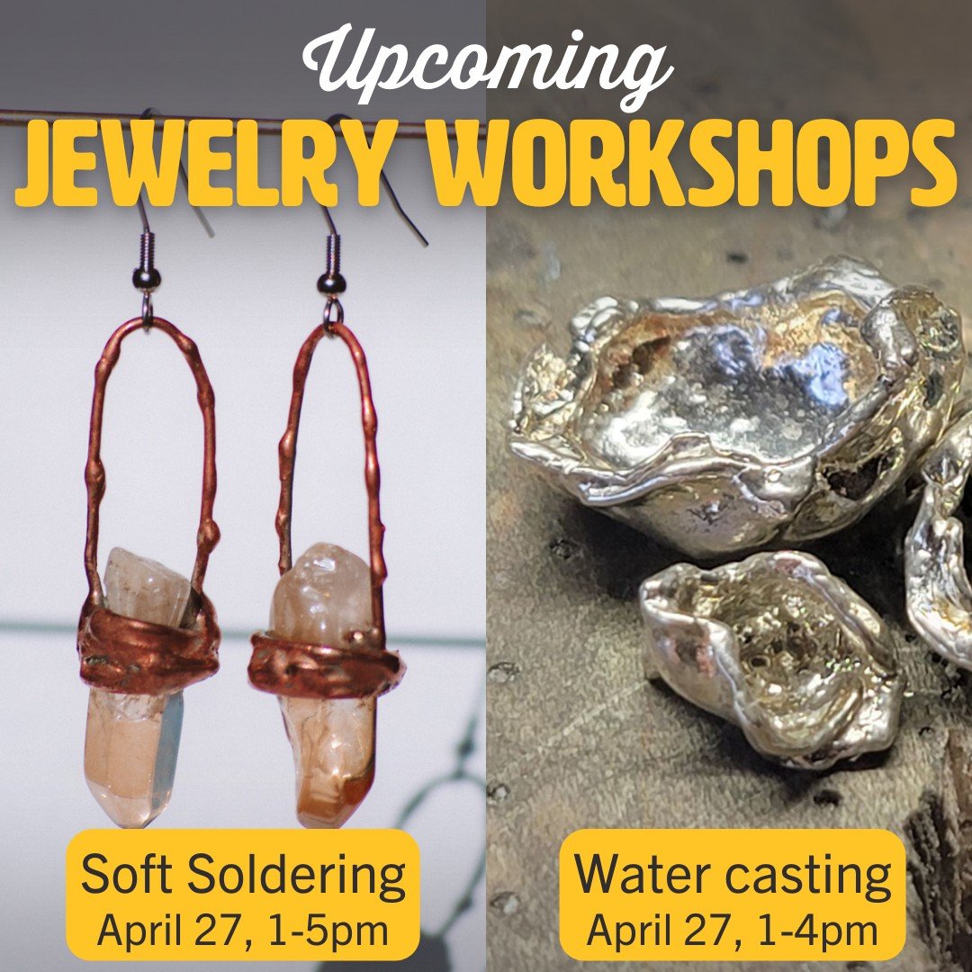 Mark your calendar for one of these upcoming jewelry workshops coming late this month! In soft soldering, you'll use low-heat techniques to create one-of a kind earrings, rings, and pendants, and learn how to add beads and patina for extra interest. 