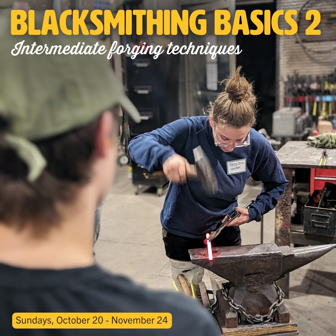 Starting this Sunday: Expand on your blacksmithing skillset with Blacksmithing Basics 2. This less-structured course focuses on individual exploration, with intermediate techniques like slitting, punching, drifting, and forged joinery. 

Learn more a
