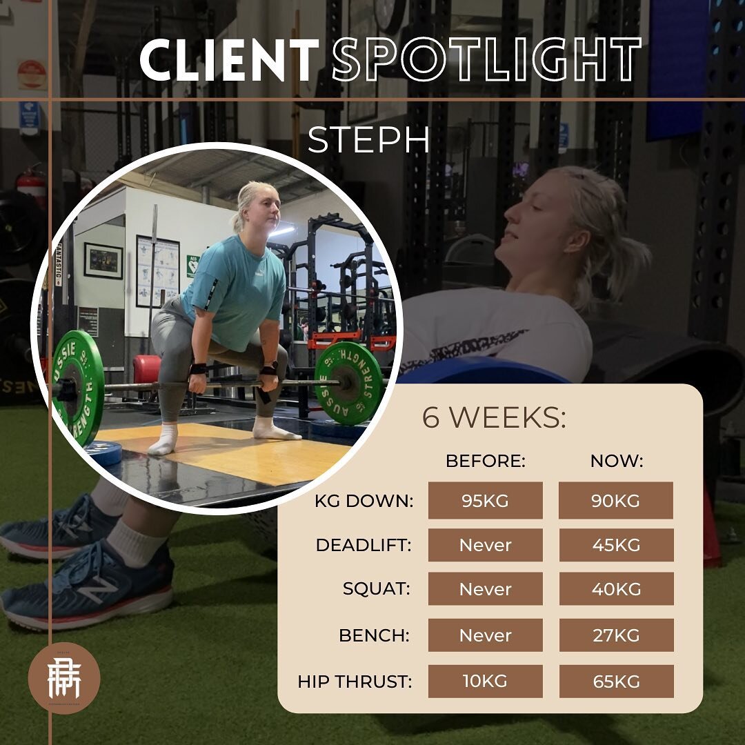 A shoutout to EPM member Steph for her incredible 6 week progress 🚀🙌🏼

Steph came to EPM lacking confidence on the compound lifts and spinning her wheels with strength progressions.

Her goals are to:
 ✖️Increase strength
 ✖️Complete 10 full push 