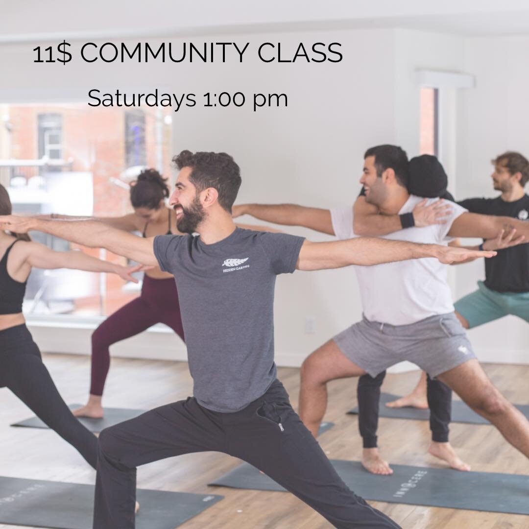 Get your energy flowing and your spirits soaring at our Community Class! Our hot vinyasa session that leaves you feeling rejuvenated and centered, at a reduced price...making it even easier for you to embrace your practice!

Register via MindBody or 