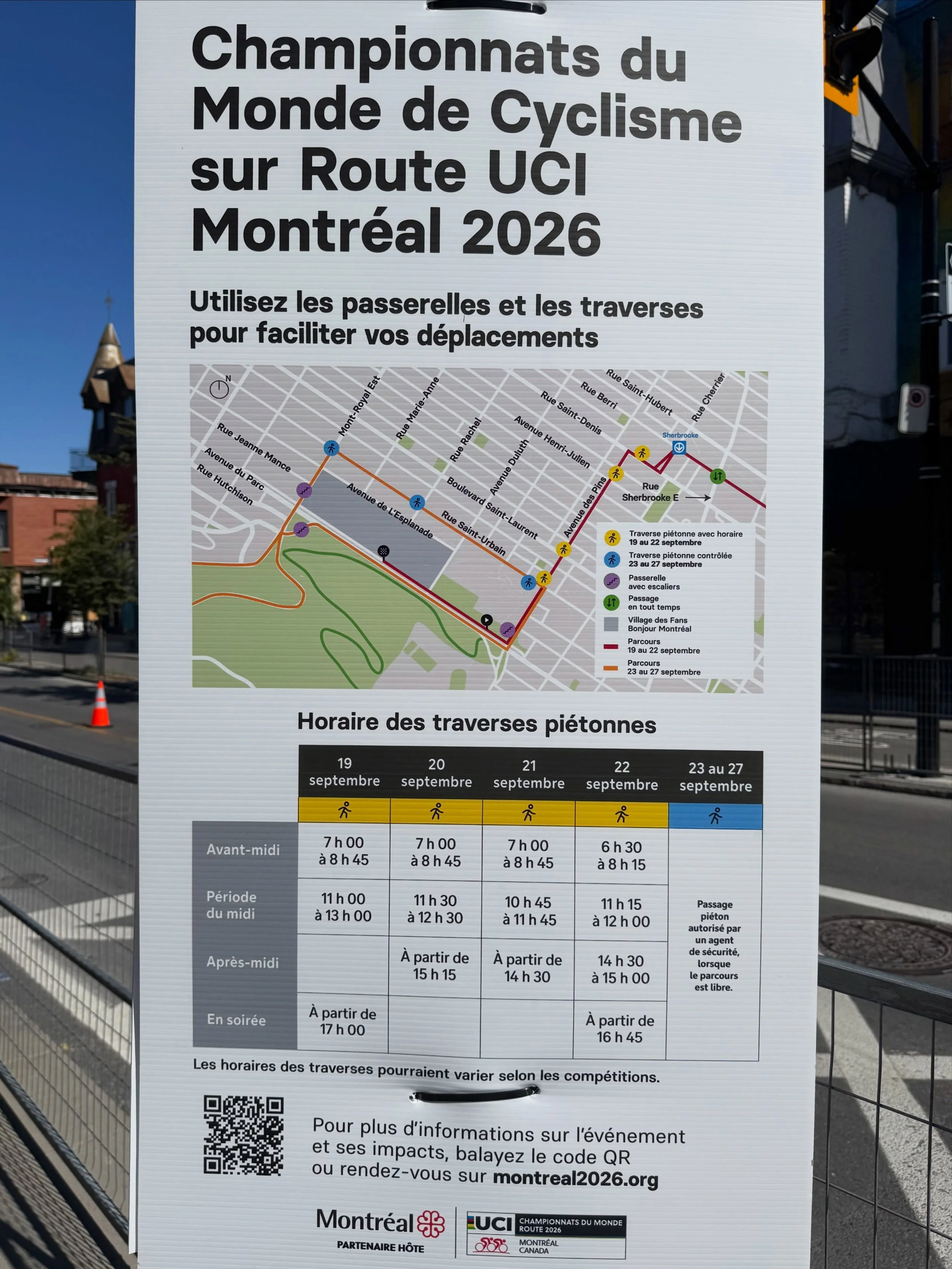🚴&zwj;♀️Pour planifier votre visite chez nous, consultez l&rsquo;horaire des travers&eacute;es pi&eacute;tonnes sur l&rsquo;avenue des Pins et la rue Saint-Denis pendant les Championnats du monde de cyclisme.

🚴 To plan your visit with us, check th