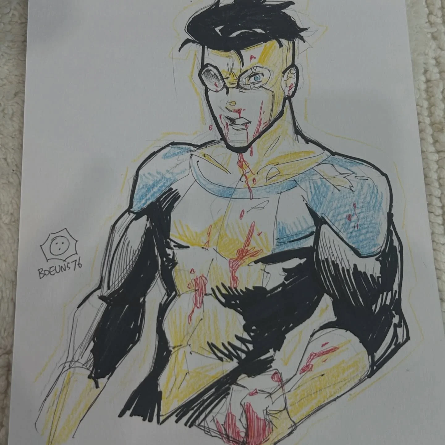 Loved doing these on-site commissions. KEEP EM COMIN&rsquo; #commission #artistalley #invincible #bd3 #absolutewonderwoman