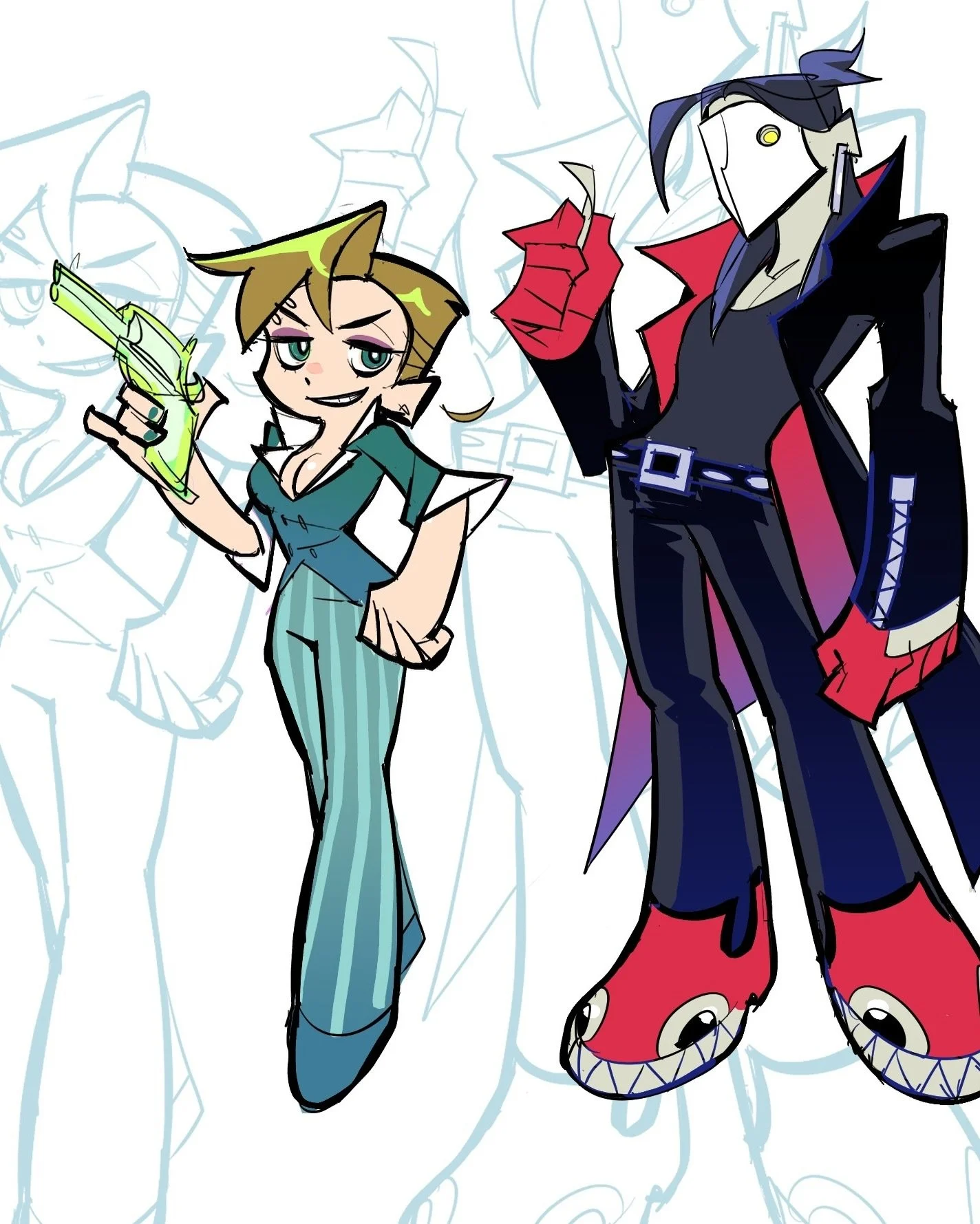 #Oc of mine and @joifullpark turned into #NewPSG rendition after finishing S2. Super refreshing and freeing to borrow shapes and colors from @trigger_inc