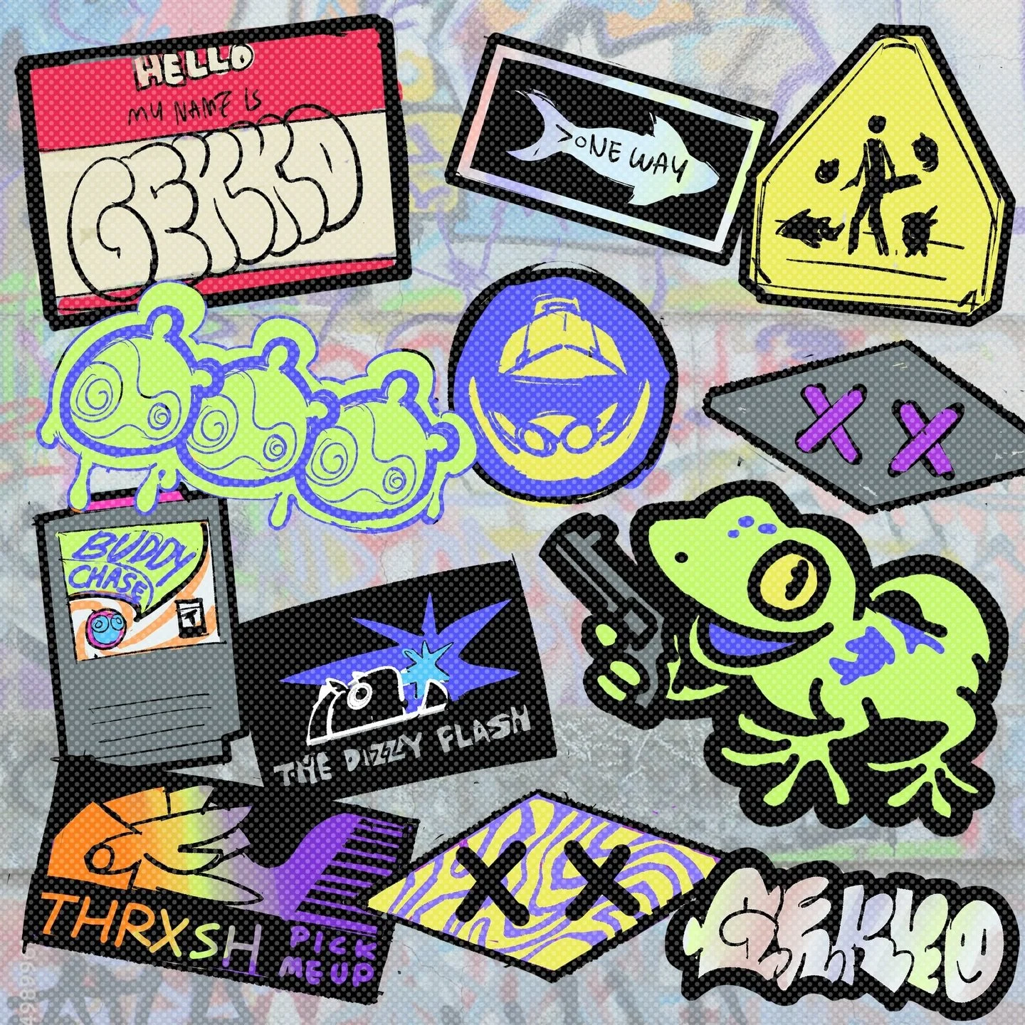 From ideation to 👉 final product. Design is heavily inspired by the graphic world of #Splatoon #iykyk and #Gekko of #Valorant #stickers
