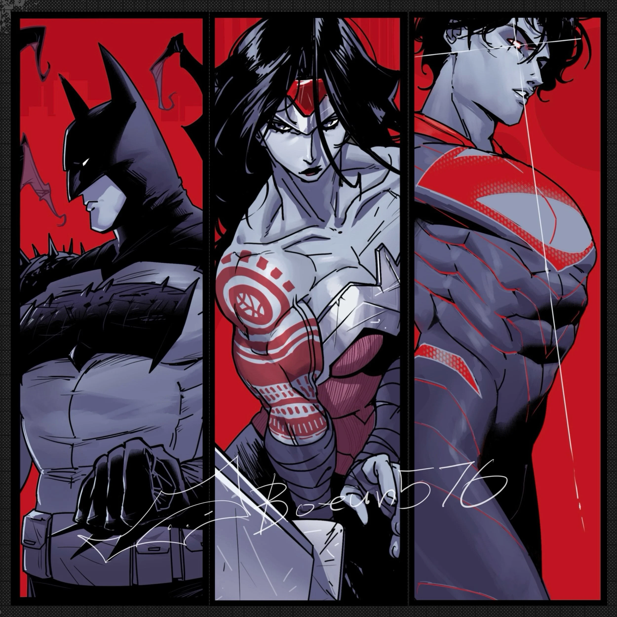ABSOLUTE TRINITY I adore this series and am so happy I finally got to draw them. 
-
These designs are now live on my Etsy shop 🙂&zwj;↕️
#absoluteuniverse #dccomics #batman #wonderwoman #superman
