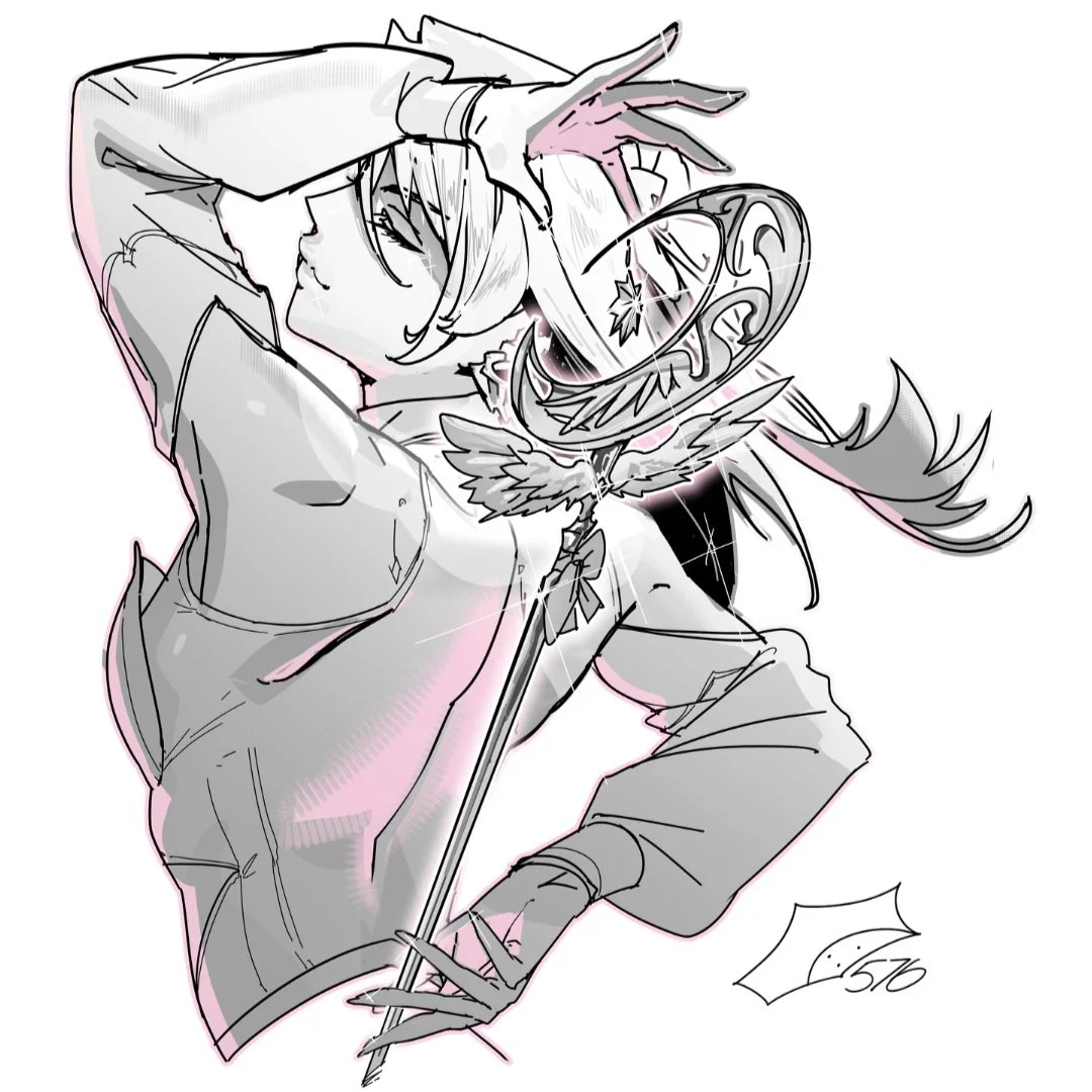 My most recent B&amp;W comm for Cheryl Alcmene (on X)! ty for your requesting me via #vgen <3 #commission