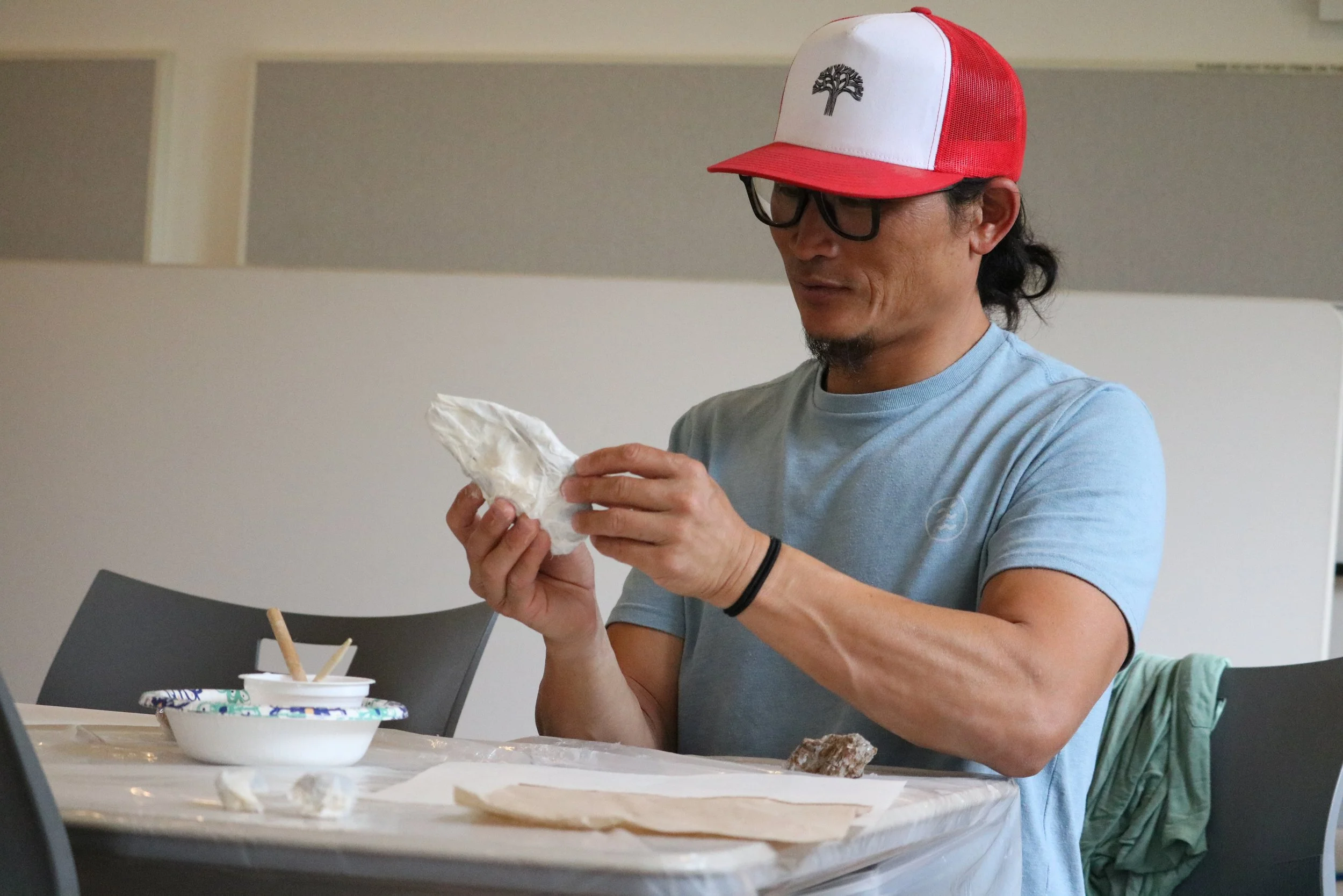  The casts of the rocks were collected and used as part of the installation. Participants and viewers are invited to reflect on and share how the natural environments have affected them over time, and reciprocally their effects on different environme