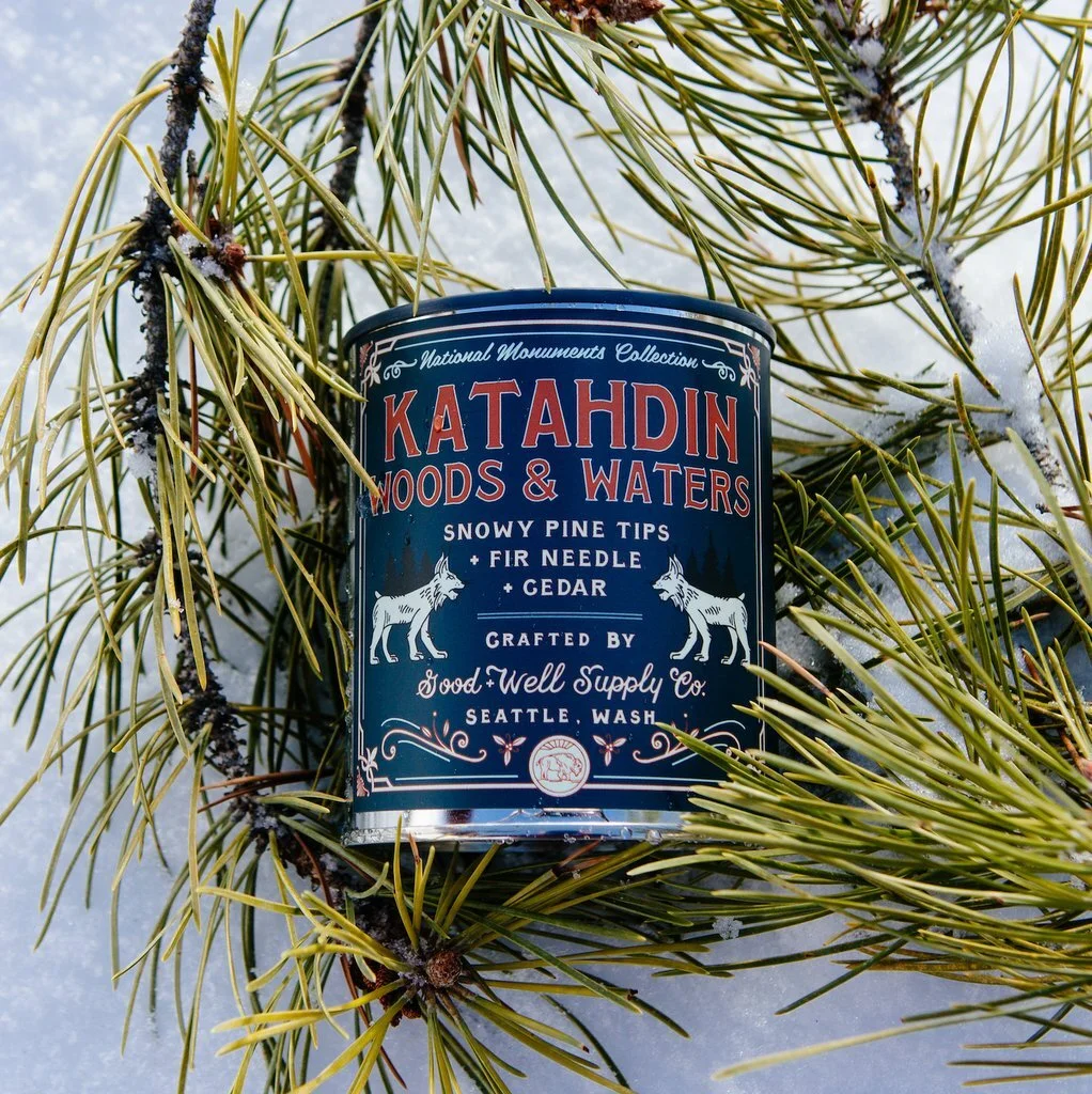 Katahdin Woods &amp; Waters Candle - Snowy Pine Tips Fir &amp; Cedar