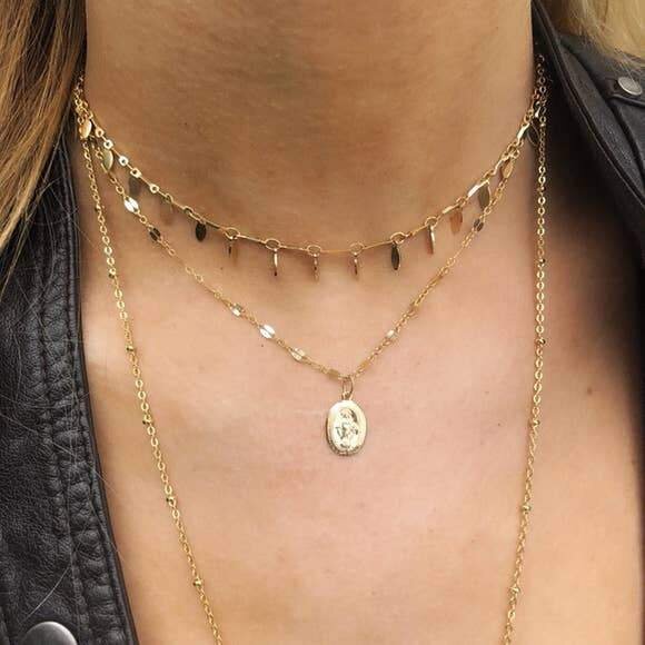 SHIMMERING COIN CHOKER