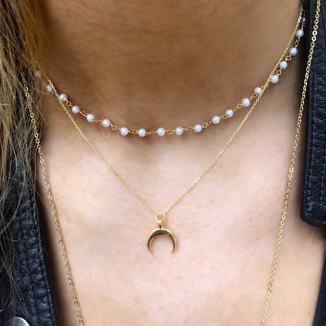 Dainty Crescent Charm Necklaces