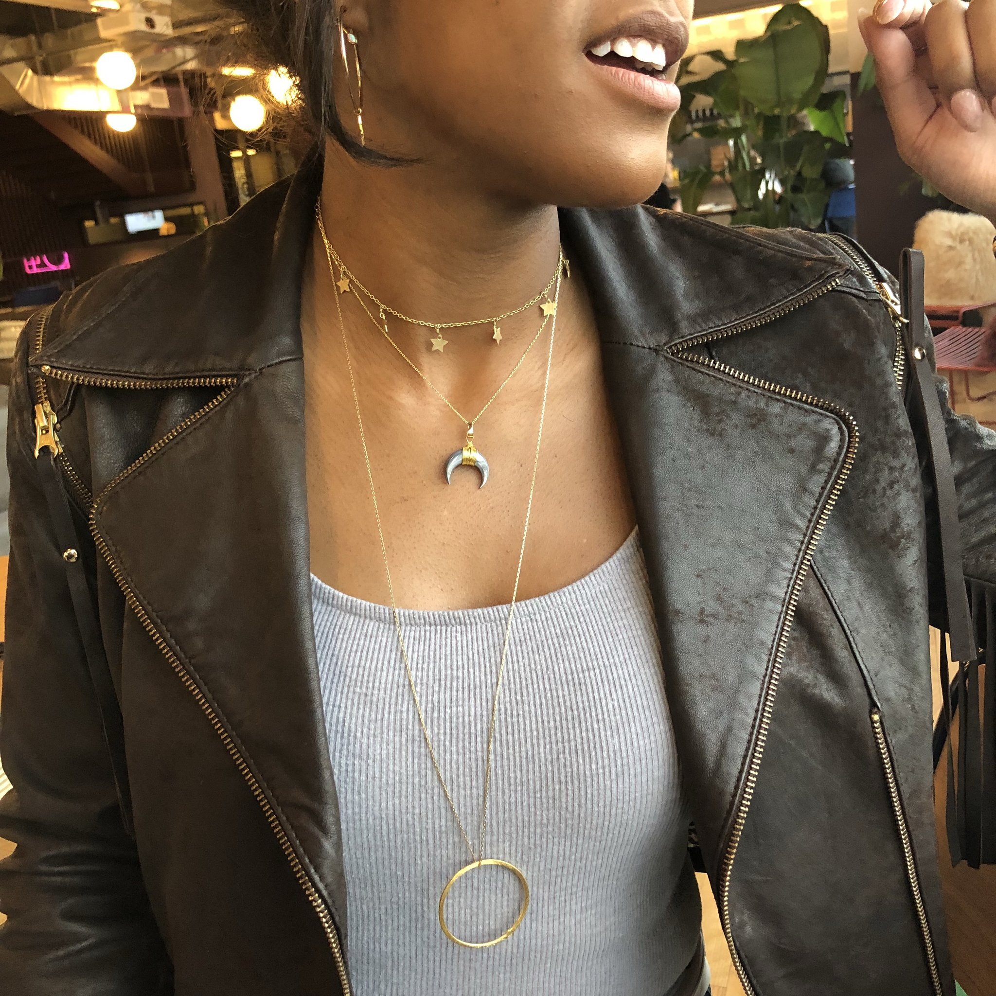 LONG CIRCLE DROP NECKLACE