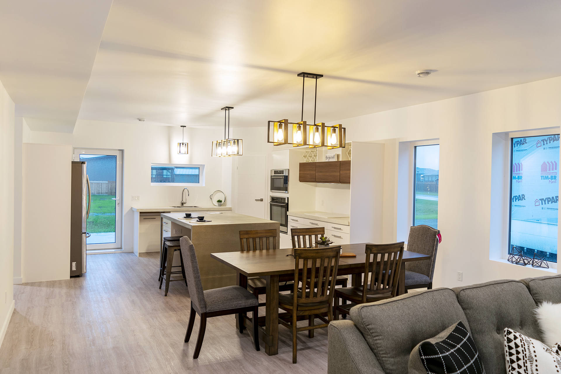 ICF built house for better thermal efficiency and minimal maintenance needs. The house is built with ICF walls and concrete beams for structure. The abundance of several windows allows exceptional lighting into the house.