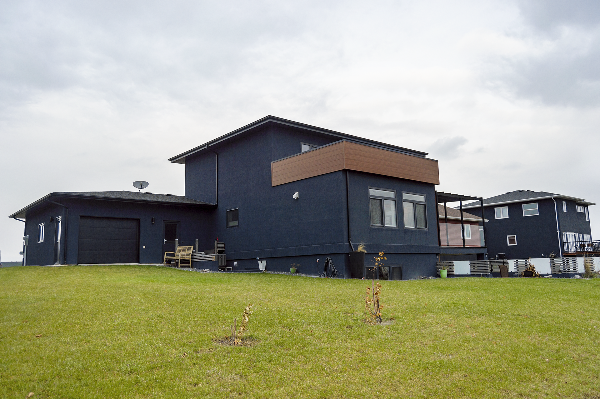 ICF built house for better thermal efficiency and minimal maintenance needs. The house is built with ICF walls and concrete beams for structure. House with 2 storeys and has a complete basement and cold storage under the basement.