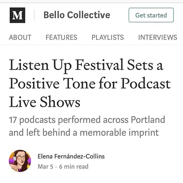 Thank you @medium and Bello Collective for the #ListenUpPDX recap! We loved having you at the festival.⁣
⁣
Link in bio for the full article!⁣
⁣
#podcast #podcasts #podcasting #podcaster #podcastlife #podcastaddict #podcastlove #podcastjunkie #itunesp