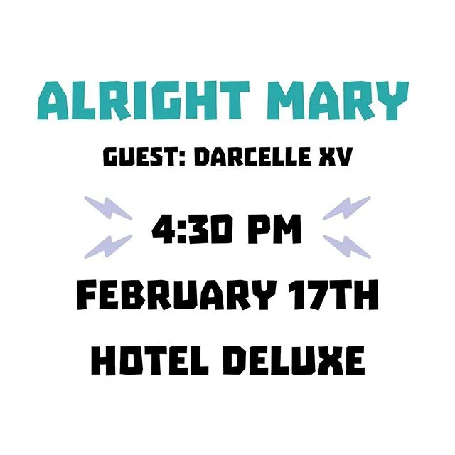 Show starts at 4:30 PM! See you at @hotel_deluxe for Alright Mary with special guest @darcellexvshowplace! We have room for a few more&mdash;tickets will be available at the door✨ #ListenUpPDX ⁣⁣
⁣
#podcast #podcasts #podcasting #podcaster #podcastli