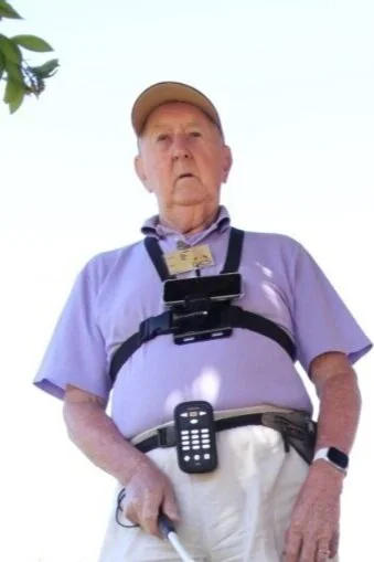 Blind 84-year-old Palmwoods man walks 6km a day &amp; teaches touch-typing