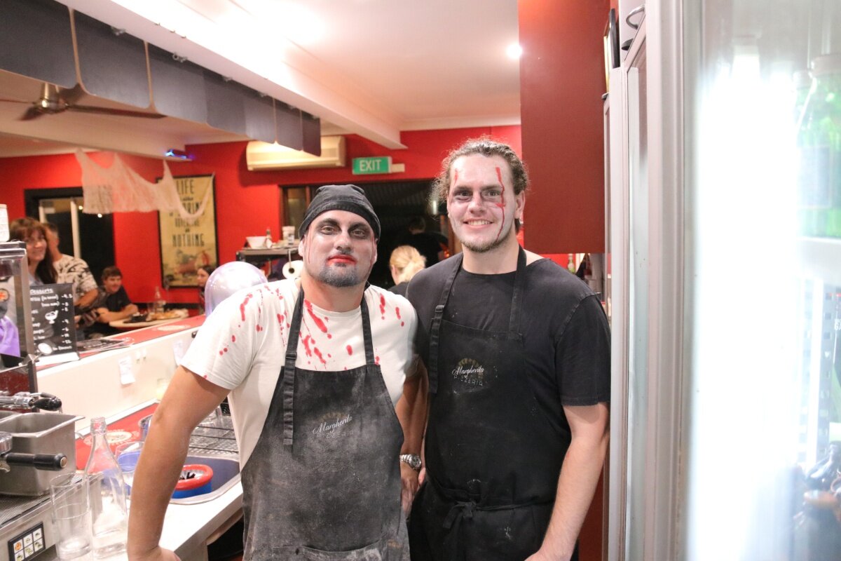 Pizzeria zombies keep  Halloween spirit alive