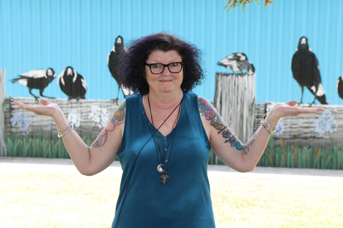 Feisty Magpies swoop lifelike mural