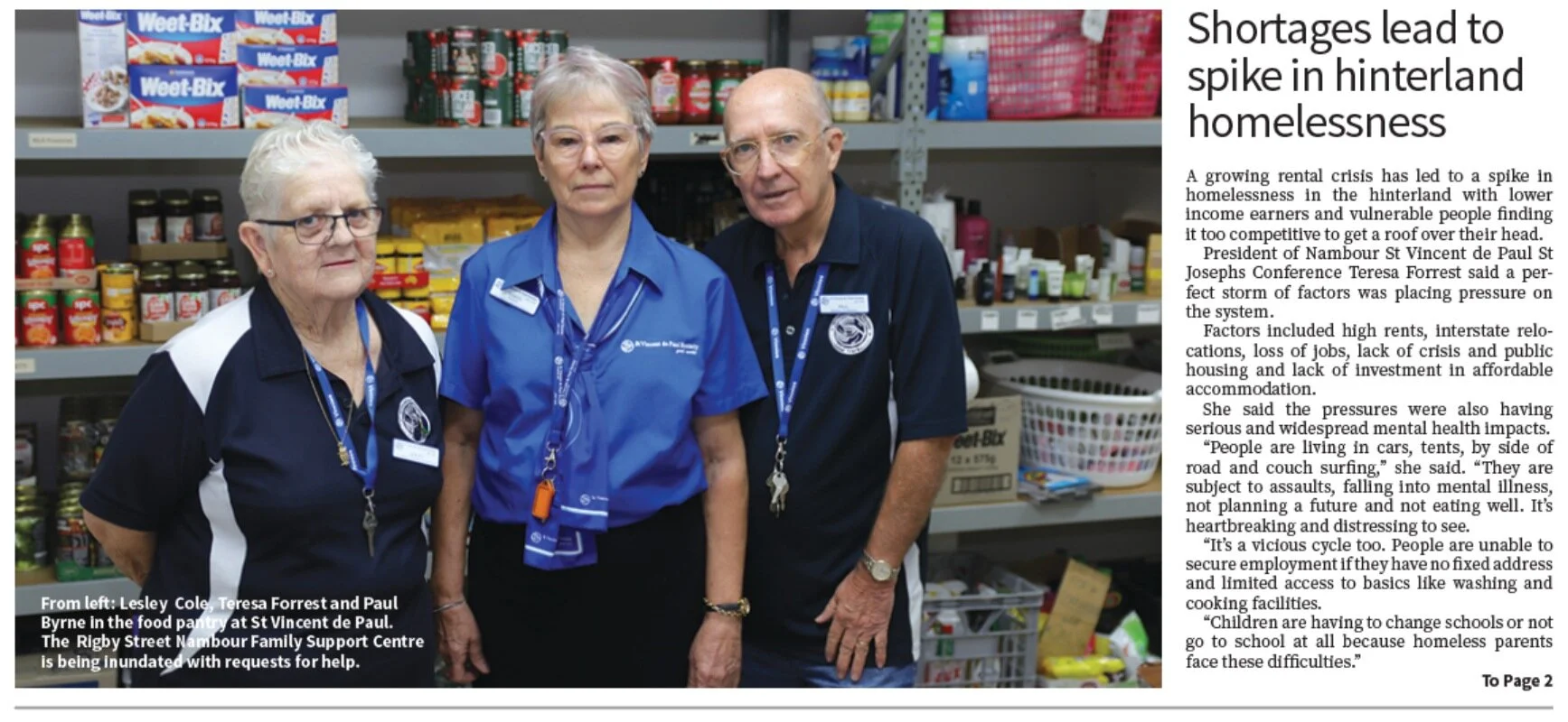 Readers react with generosity to help Vinnies ease homelessness