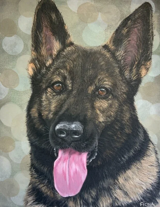 Local artist’s  portrait honours fallen police dog Rambo