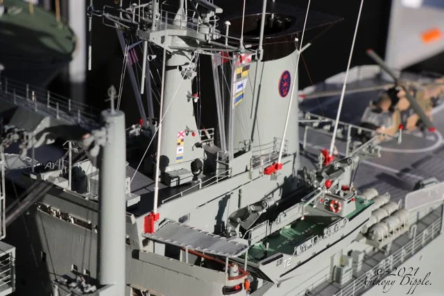 Scaled down model HMAS Tobruk rides the waves again