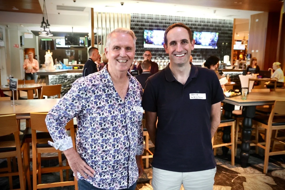• Chamber President Mark Bray with Jamie Kristow from Sunshine Coast North.&nbsp;