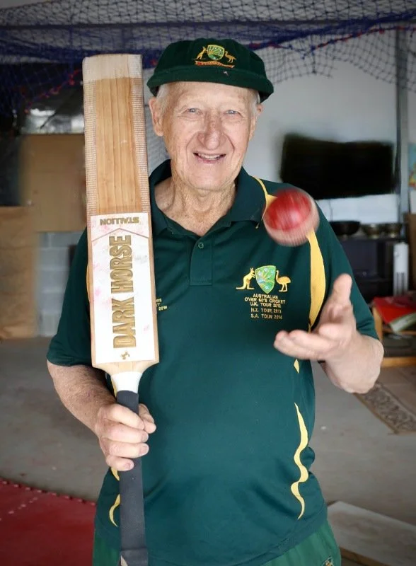 Howzat? Nev pads up for Palmwoods Cricket Club at 79 years of age