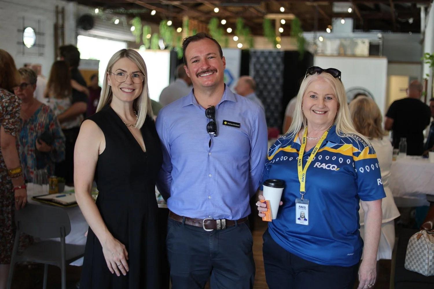 Prue Lipplegoes and Matthew Buckland from CBA Nambour and Leanne Wallace from RACQ Bank Nambour.
