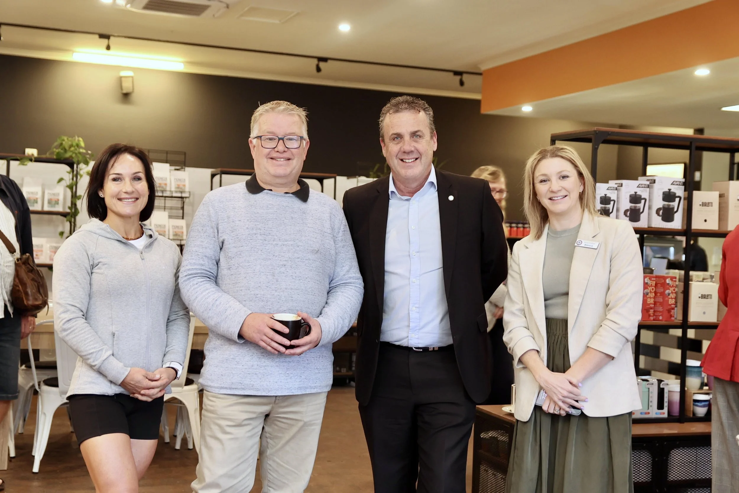 Business Yandina - Donna Key from Create Fitness Collective, Mark Officer from Jaz Realty, Nicklin MP Marty Hunt and Bianca Keegan from Mr Hunt's office..jpg