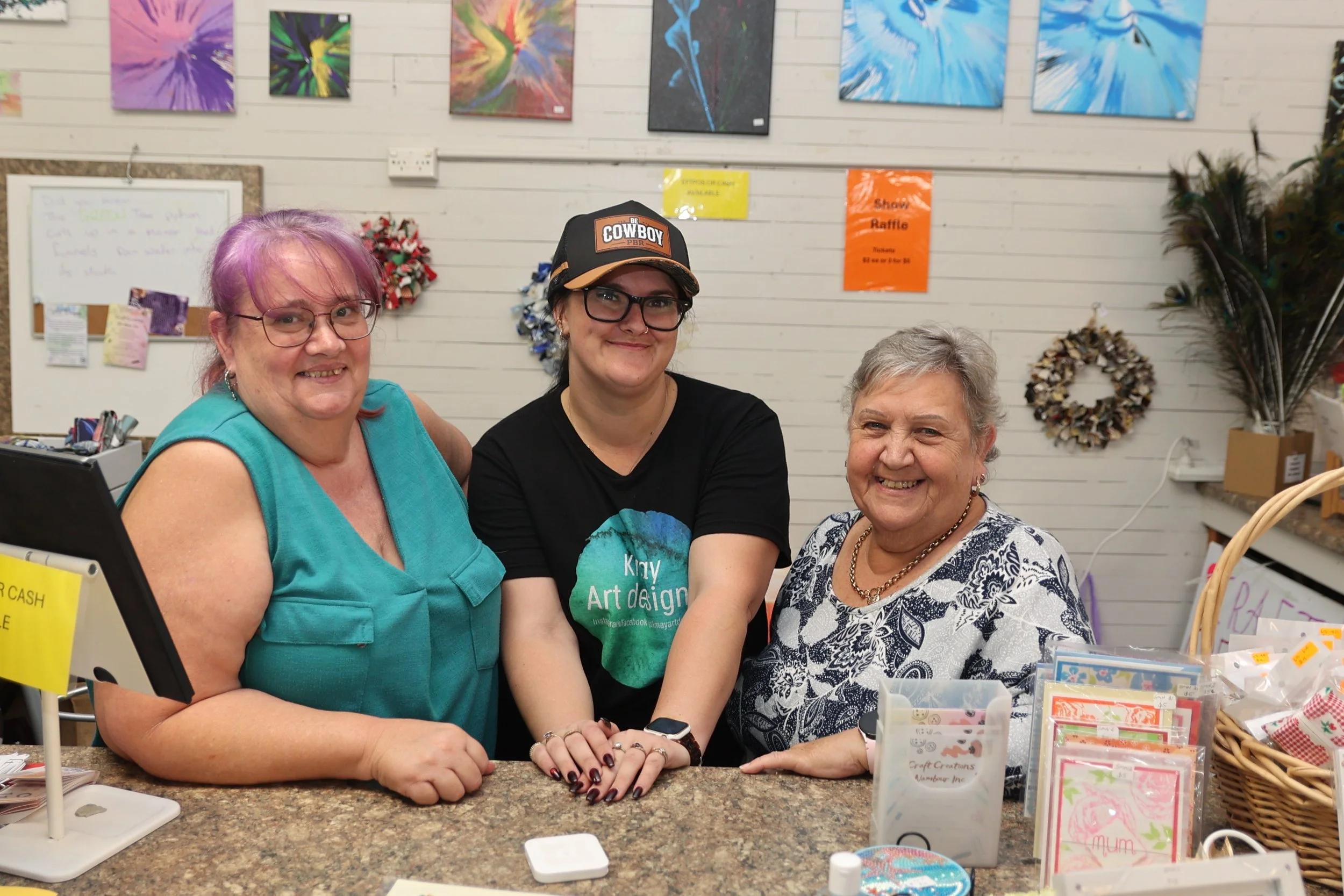 show Sharon, Serena and Pam from Craft Creations group which meets at Nambour showgrounds every Tuesday.JPG