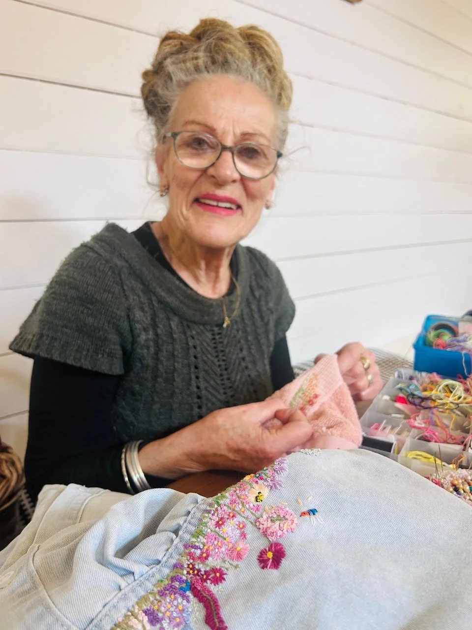 From flowers to thread: Eudlo’s Caz Owens shares her love of free-hand embroidery