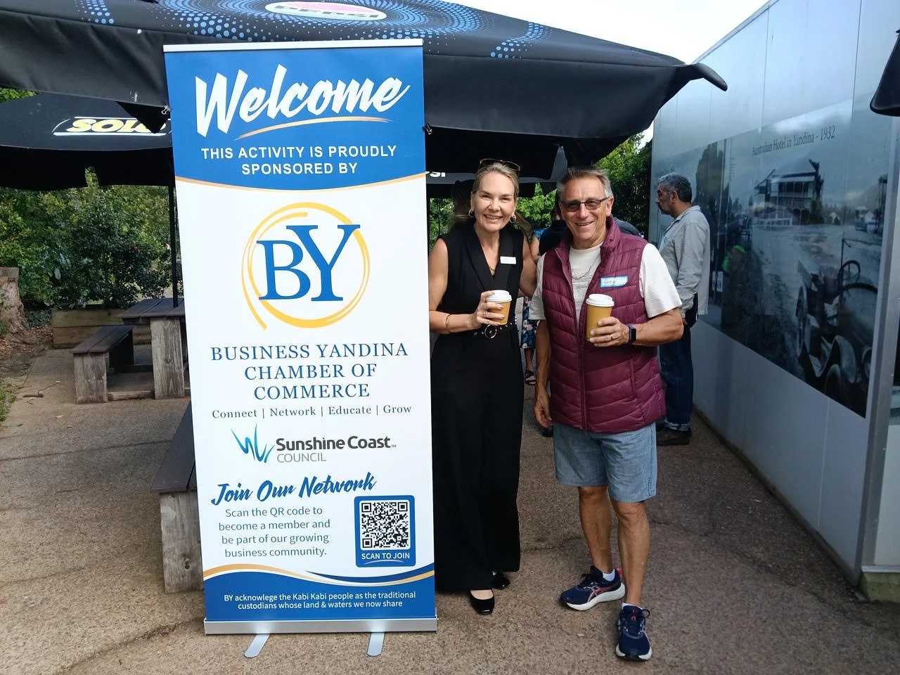 Business Yandina unveils new promotional banner at coffee morning